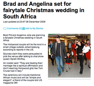 Illustration for article titled Brad & Angelina's Wedding: A Seven-Year History Of Rumormongering